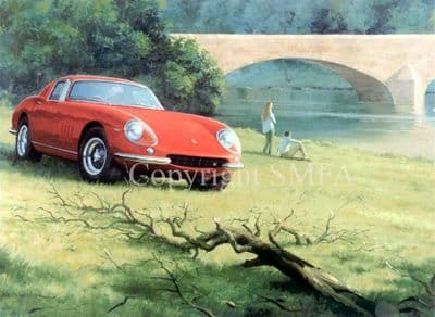 Ferrari Blank Greetings Card 'Ferrari 275 GTB' by Keith Woodcock E12