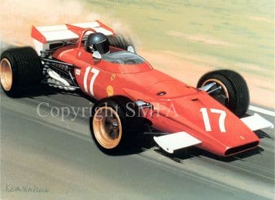 Ferrari Blank Greetings Card 'Ferrari 312B' by Keith Woodcock E13
