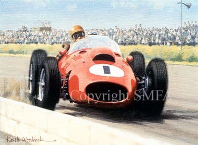 Ferrari Dino Blank Greetings Card 'Ferrari Dino 246' by Keith Woodcock E8