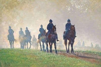 First Lot' Horse Racing Canvas Print by Malcolm Coward