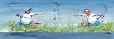 Fisherman Humorous Limited Edition Print 'Very Course Fisherman' by Malcolm Coward