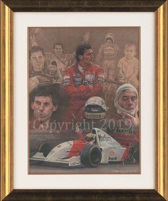 Formula One Original Pastel 'Ayrton Senna' by Stephen Doig