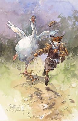 Fox and Goose Humorous Limited Edition Print 'The Monster' by Jonathan Walker