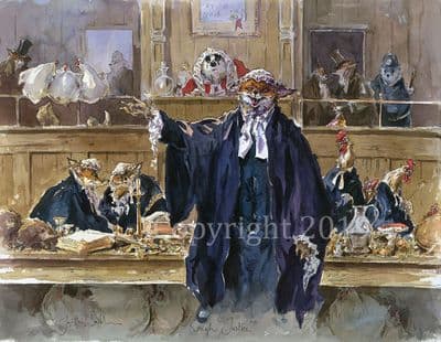 Fox Badger Humorous Limited Edition Print 'Rough Justice'  by Jonathan Walker