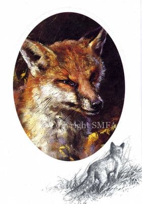 Fox Blank Greetings Card 'A Wily Fellow' by Mick Cawston CE12
