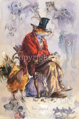 Fox Chicken Humorous Limited Edition Print 'Never Defeated' by Jonathan Walker