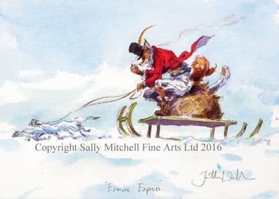 Fox Humorous Christmas Cards 'Ermine Express' by Jonathan Walker C440X