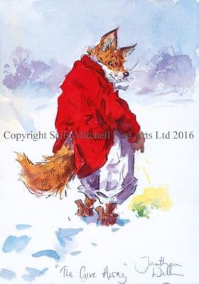 Fox Humorous Christmas Cards 'The Give Away' by Jonathan Walker C435X