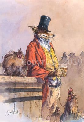 Fox Humorous Limited Edition Print 'First of the Evening' by Jonathan Walker