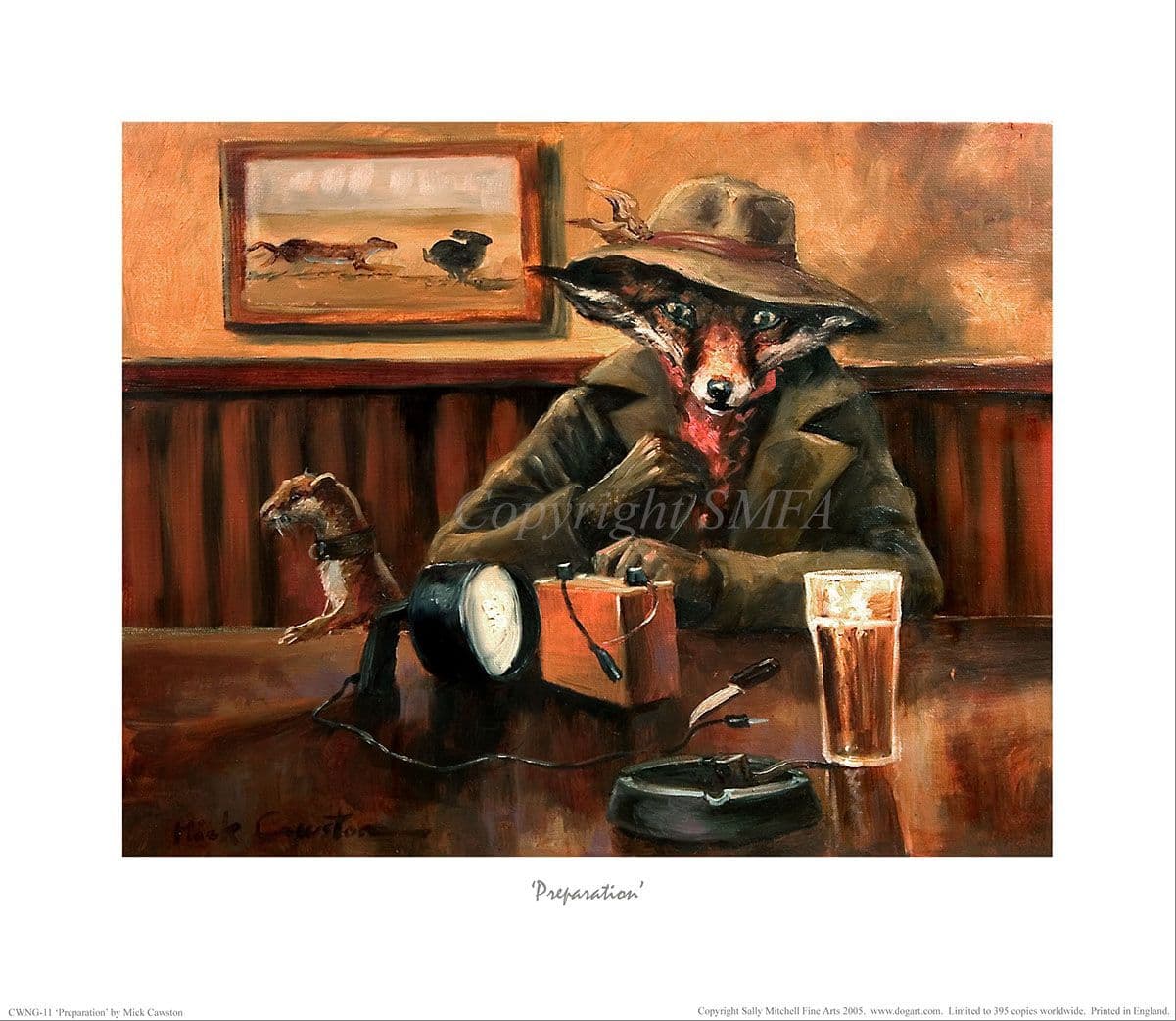 Fox Humorous Limited Edition Print Preparation by Mick Cawston