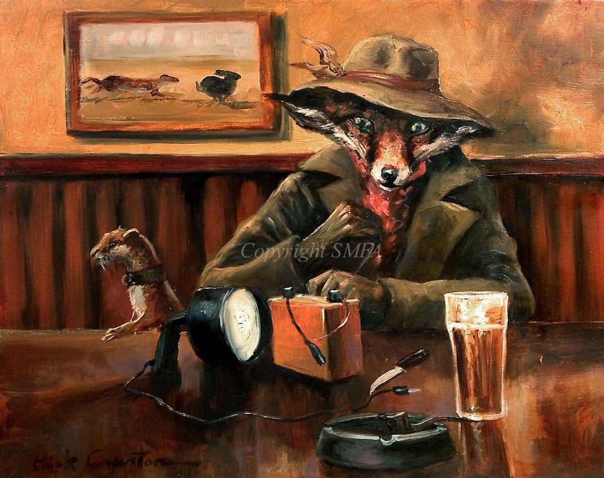 Fox Humorous Limited Edition Print Preparation by Mick Cawston