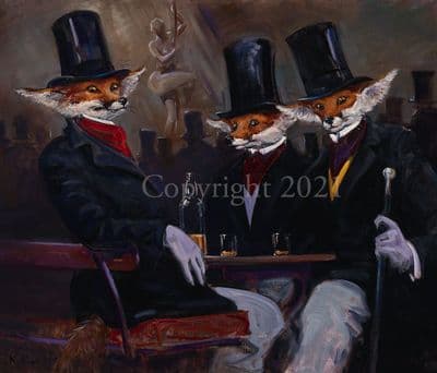 Fox Humorous Limited Edition Print 'The Gentlemen's Club' by Kevin Rape