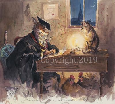Fox Humorous Limited Edition Print 'The Last Dissertation' by Jonathan Walker