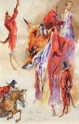 Fox Humorous Limited Edition Print 'The Rake' by Jonathan Walker