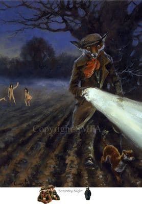 Fox Humorous Open Edition Print 'Saturday Night' by Mick Cawston