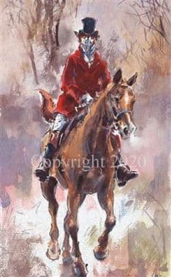 Fox Hunting Humorous Limited Edition Print 'The Haunted Lane' by Jonathan Walker