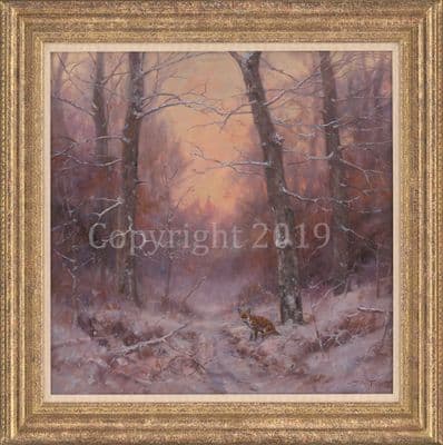 Fox  Original Oil Painting 'Sunset' by John Trickett