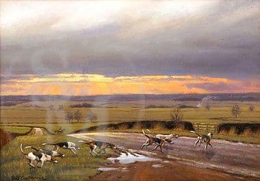 Foxhound Limited Edition print 'Last Run of the Day' by Neil Cawthorne