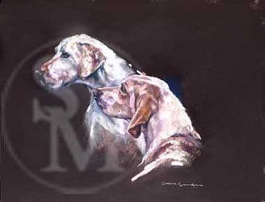 Foxhound Original Pastel 'Classic Couple' by Debbie Gillingham
