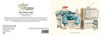 Funny Card of Lazy Man Watching TV Blank Greetings Card 'The Fitness Video' by Malcolm Coward D10