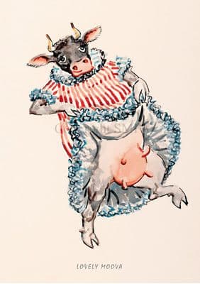 Funny Cow Blank Greetings Card 'Lovely Moova' by Malcolm Coward D20