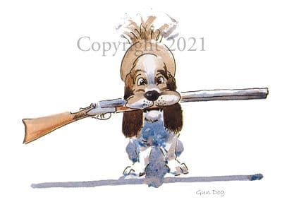 Funny Dog Limited Edition Print 'Gun Dog' by Malcolm Coward