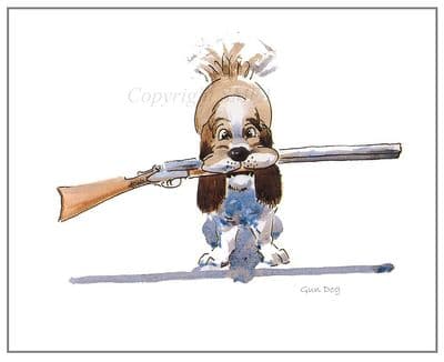 Funny Dog Limited Edition Print 'Gun Dog' by Malcolm Coward