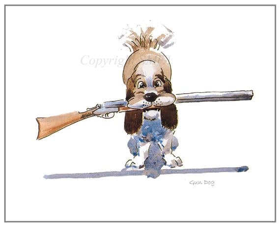 Funny Dog Limited Edition Print 'Gun Dog' by Malcolm Coward