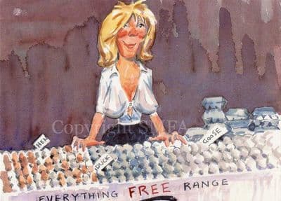Funny Farming Blank Greetings Card 'Everything Free Range' by Malcolm Coward D7