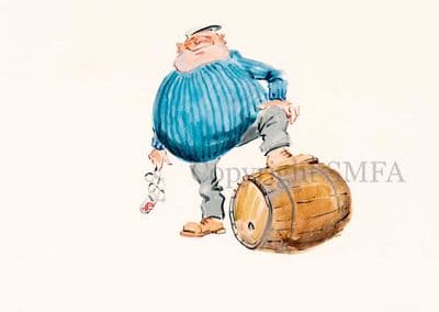 Funny Man Blank Greetings Card 'I used to have a six pack, now I've got the whole barrel' D15