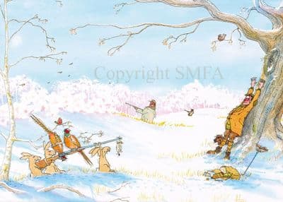 Funny Shooting Blank Greetings Card 'Pheasant Shooting' by Christopher Hope C376