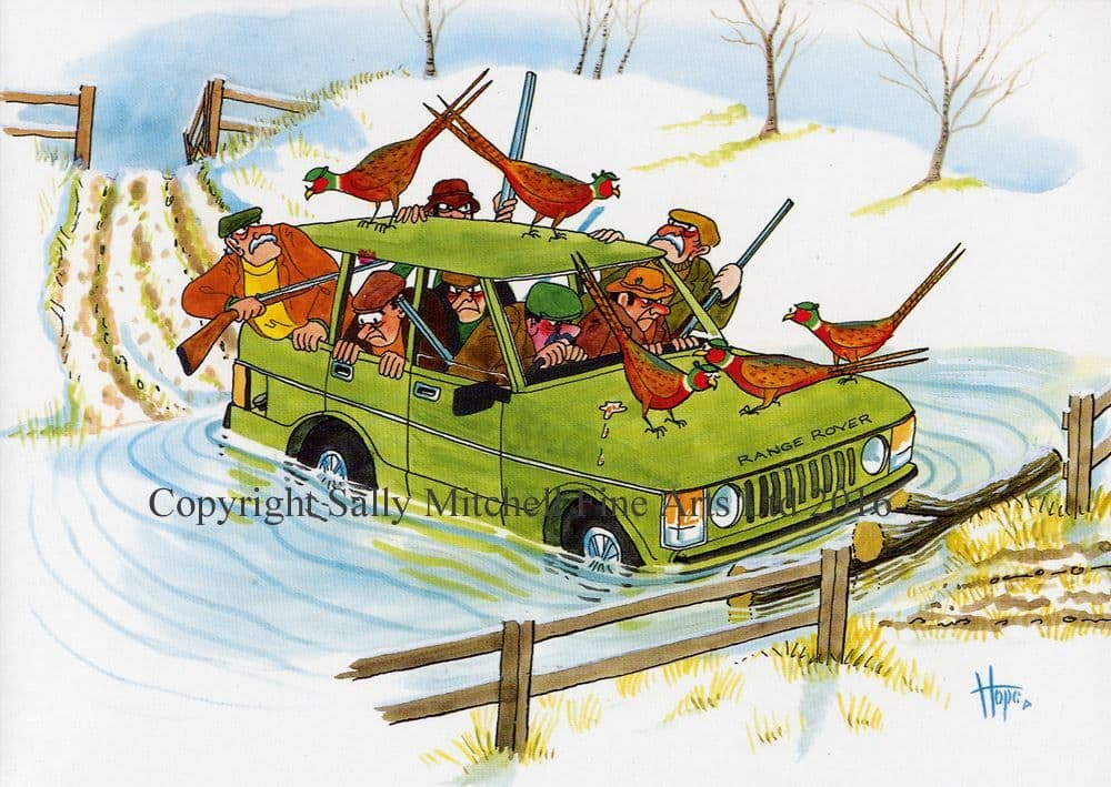 Funny Shooting Blank Greetings Card The Drive by Christopher Hope C383