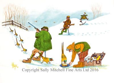 Funny Shooting Blank Greetings Cards 'The Shoot Lunch' by Christopher Hope C389