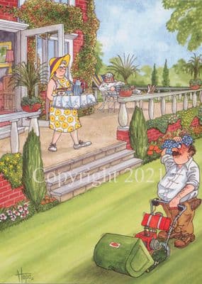 Gardening Blank Greetings Card 'Gardener's Refreshment'  by Christopher Hope THB010