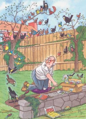 Gardening Blank Greetings Card 'The Opportunists' by Christopher Hope THB024