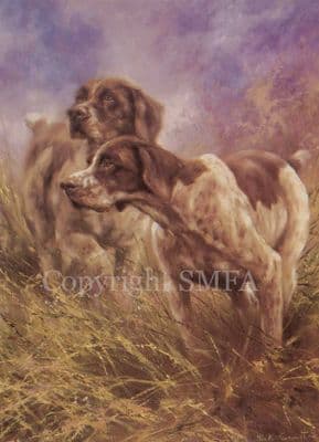 German Pointer Blank Greetings Card 'On Point' by Mick Cawston  B136