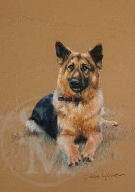 German Shepherd Dog Limited Edition Print 'Taking A Break' by Debbie Gillingham