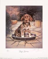 German Short-haired Pointer Puppy Limited Edition Print 'Dog's Dinner' by Johanna Dowell
