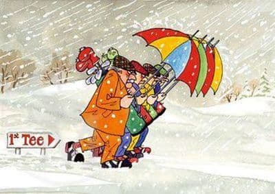 Golf Funny Christmas Cards 'The 1st Tee' by Christopher Hope C375X