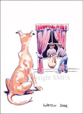 Greyhound Funny Blank Greetings Card 