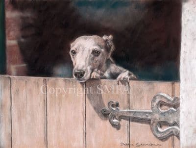 Greyhound Limited Edition Print 'Welcome Home' by Debbie Gillingham