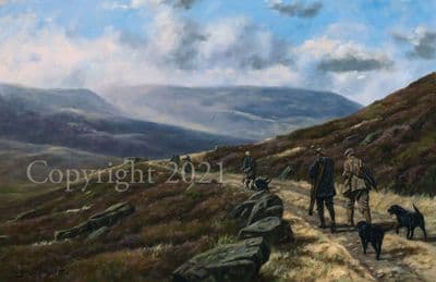 Grouse Shooting Limited Edition Print 'To the Butts' by John Trickett