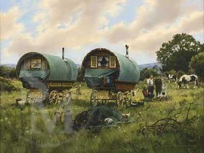 Gypsy Caravan Limited Edition Print 'Fireside Chat' by Diana Rosemary Lodge