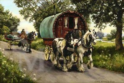 Gypsy Vanner Limited Edition Print 'Leaving Gargrave' by Diana Rosemary Lodge
