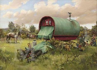 Gypsy Vanner Limited Edition Print. 'Resting on Melling Moor' by Diana Rosemary Lodge