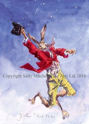 Hare Funny Christmas Cards 'First Flakes' by Jonathan Walker C399X