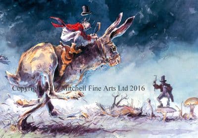 Hare Funny Christmas Cards 'Midnight Chase' by Jonathan Walker C447X