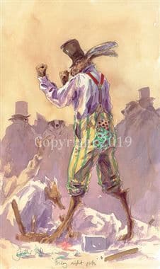 Hare Humorous Limited Edition Print 'Friday Night Fists'  by Jonathan Walker
