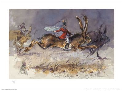Hare Humorous Limited Edition Print 'The Twilight Gallops' by Jonathan Walker