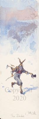 Hare Humorous Watercolour Original Painting 'The Blanket'  by Jonathan Walker
